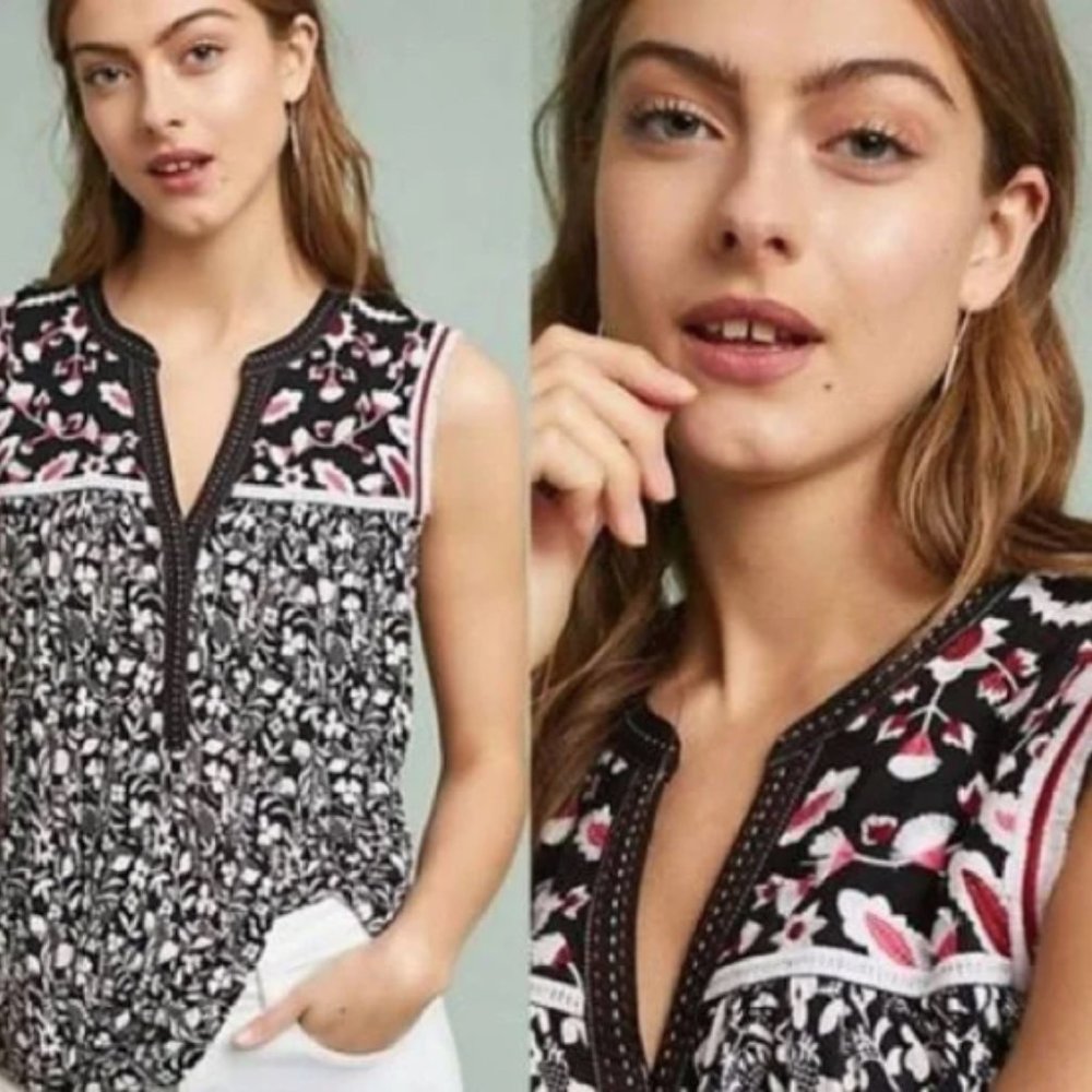 Anthropologie One September Floral Tank Top